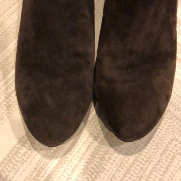 Taryn Rose Brown Suede Wedge Low Boots - Picture 2 of 8